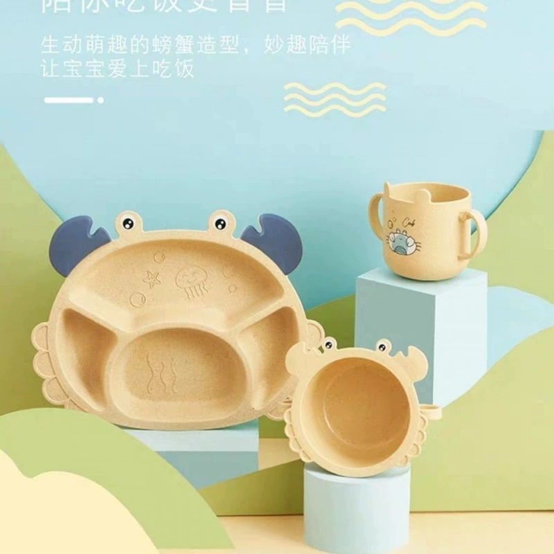 Безопасная пшеничная солома детский сад детская бытовая тарелка мультфильм детская тарелка детская тарелка столовая фабрика оптом