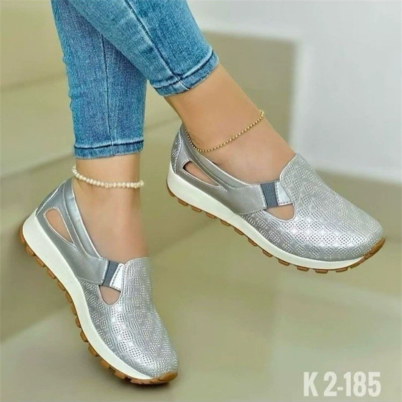 Новая обувь большого кода в Европе и Америке на толстой подошве повседневная женская обувь удобная плоская круглая голова одна педаль кроссовка трансграничная 43