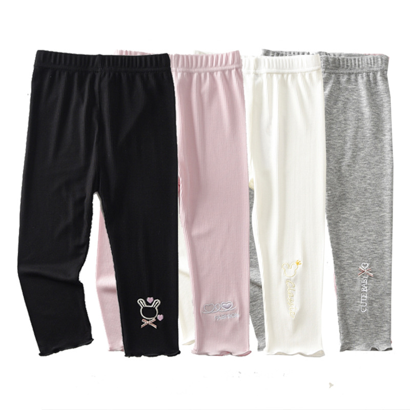 Girls' leggings, sizes 90-170, summer style, high elasticity, ruffled trim, random style, high volume.