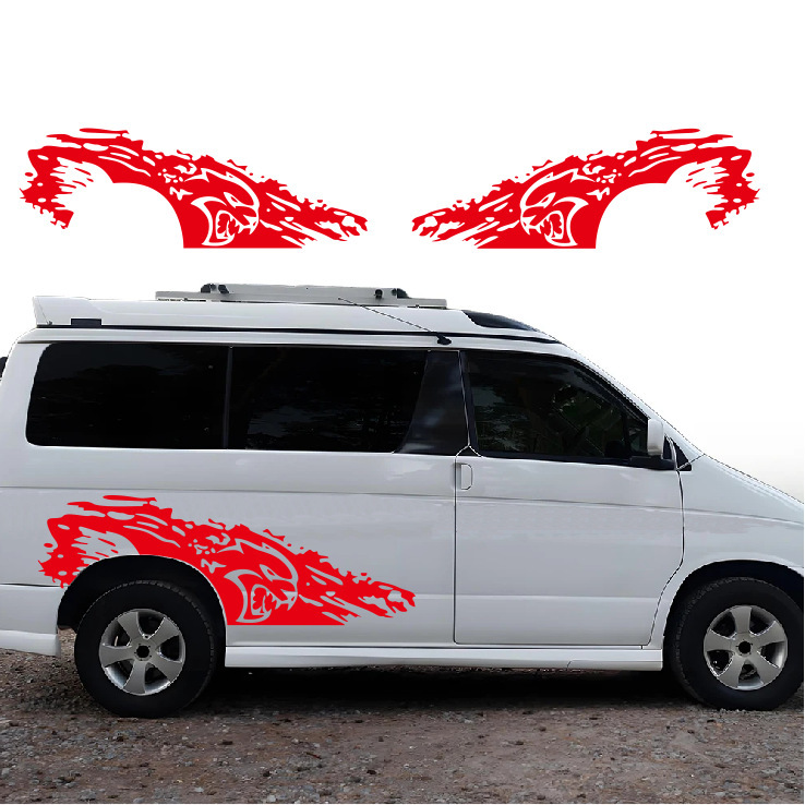 C60 universal model, Hellcat sticker, body decal, side skirt stripe sticker