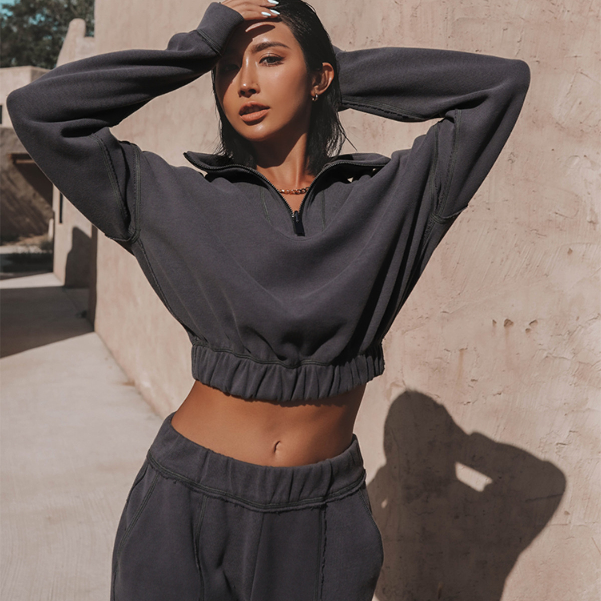 2025 INS Autumn Winter New European And American Foreign Trade Women's Fashion Sports Casual Sweatshirt Two-Piece_ecoleips.com