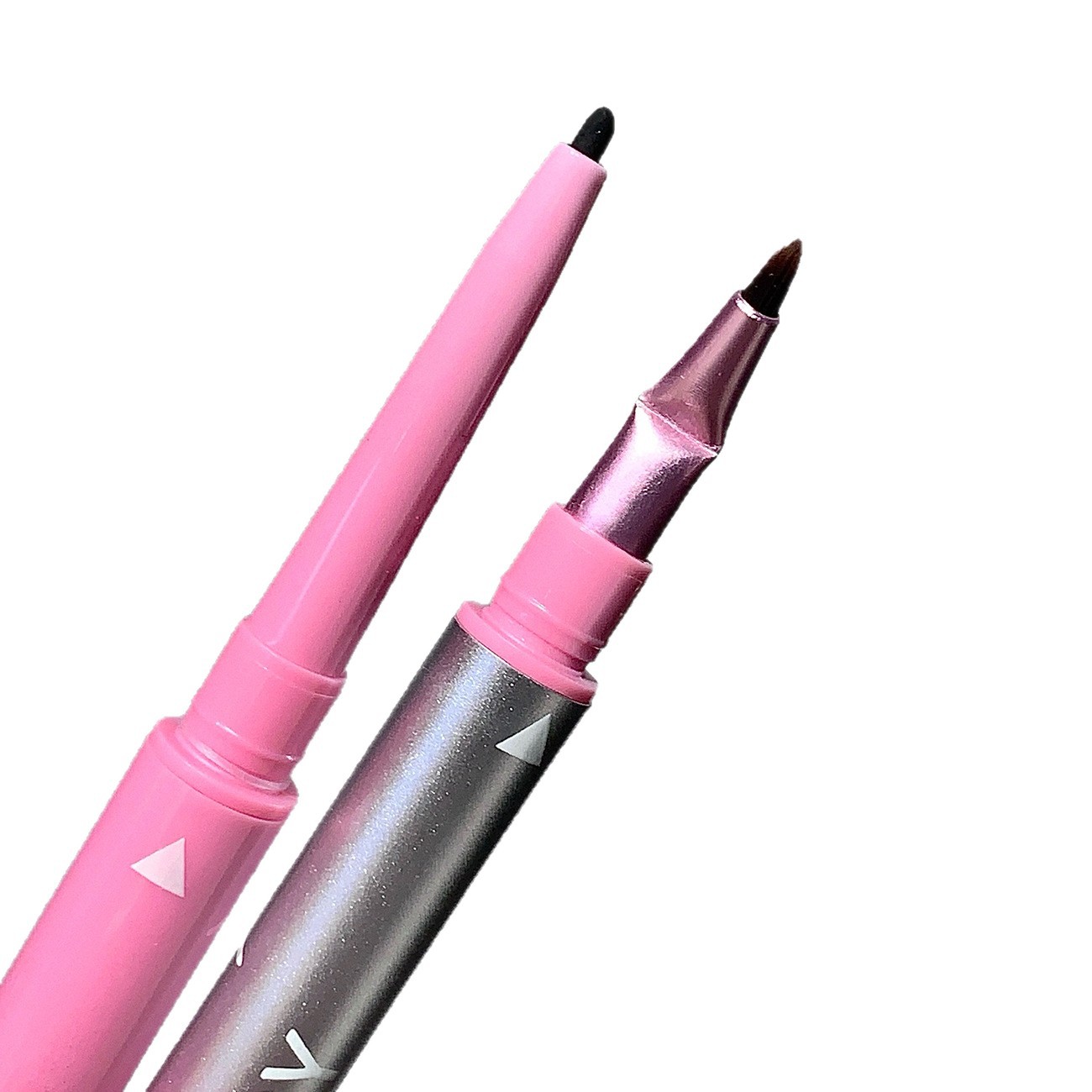 Personalizado doble lápiz de delineador de ojos con ángulo de flexión cepillo de teñido de maquillaje natural delineador de ojos tridimensional OEM personalizado maquillaje de color