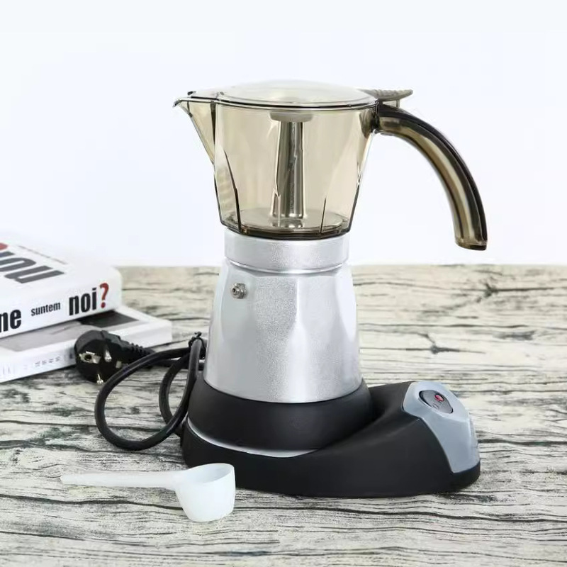 European plug-in coffee appliance office coffee pot Italian coffee machine portable aluminum electric mocha pot