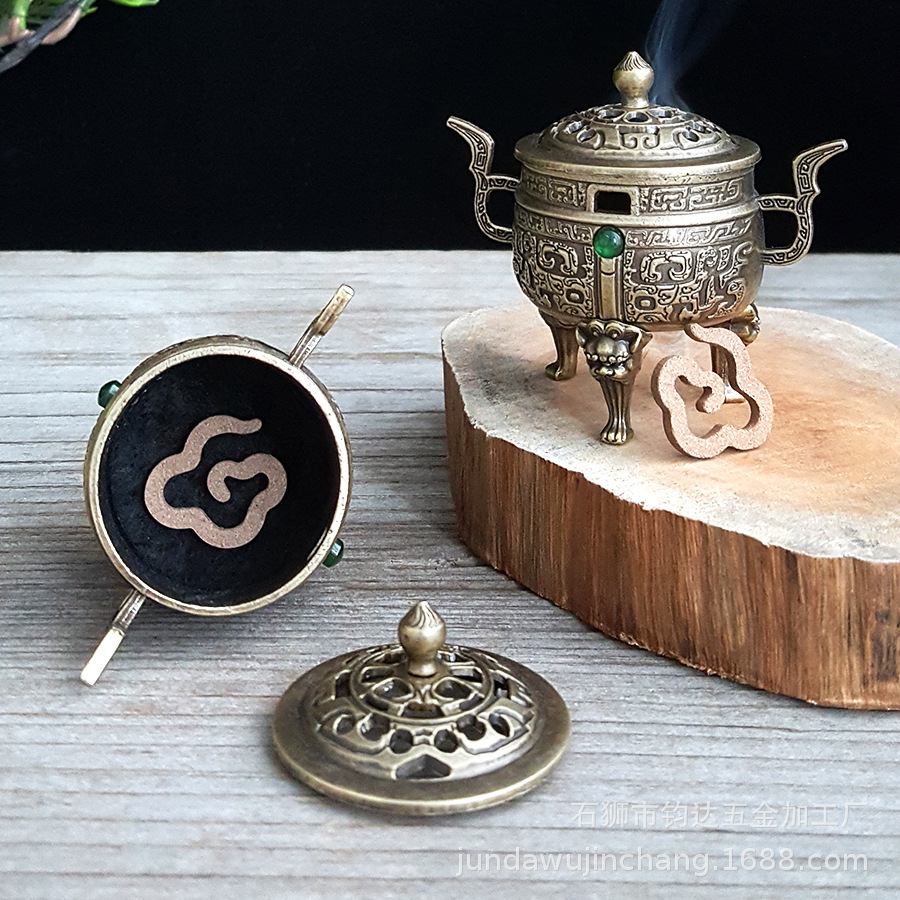 工厂直销天元鼎香炉香薰炉 香道无粘粉祥云复古小香炉家用室内