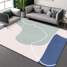 批发ins北欧水晶绒地毯 客厅抽象条纹家用地毯地垫沙发茶几地毯垫
