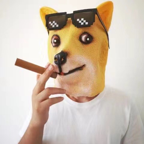 精神汚染doge神烦い犬头セット魔性犬头マスク秋田犬独身犬マスクパーティー用品