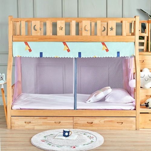 Wholesale mother and child bed mosquito net bottom bed for 1.2m 1.35m 1.5m without installation double door trapezoidal home high and low bed