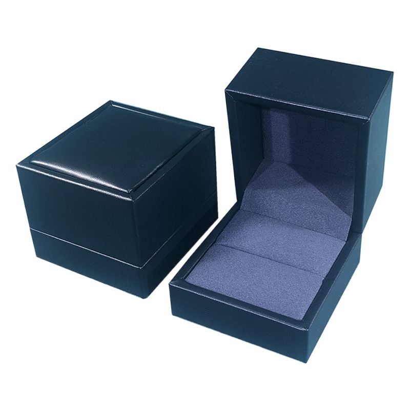 Azul marino piel de oveja caja de joyería de cuero de la pu joyería de moda embalaje caja de regalo caja de joyería ventas directas de la fábrica