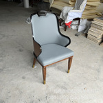 新中式餐椅实木酒店椅现代靠背扶手餐厅椅子饭店包厢会所圆桌凳子