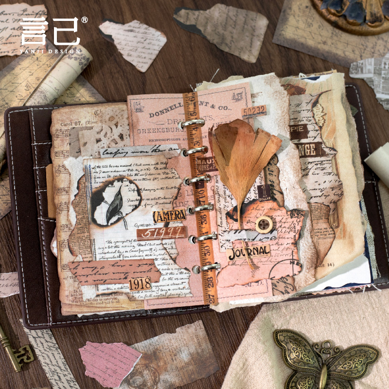 Detalles de la serie de pegatinas retrógradas retrógradas inglesas cuentas de mano diy pegatinas decorativas de fondo