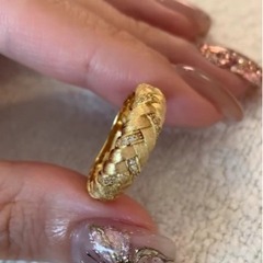 中古スターリングシルバー S925 編み込み小麦耳ピースリングブラッシュイタリアンライト高級ニッチデザインリング