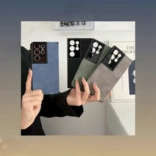 适用三星S24手机壳高级感A55绒毛皮素壳A54新款皮质手机保护套