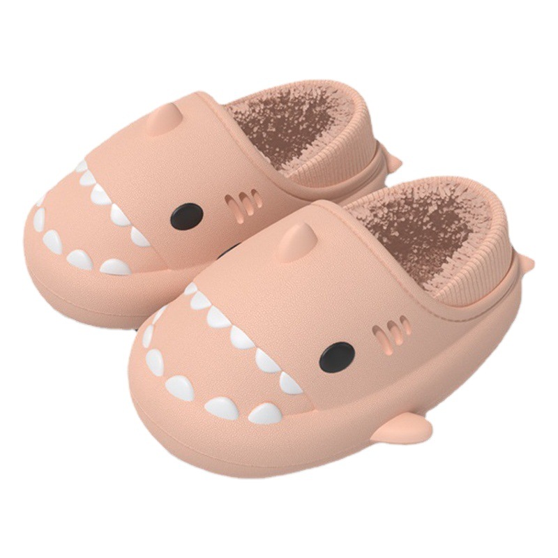 Adultos Fondo suave tiburón algodón zapatillas mujer pareja Eva felpa zapatos de algodón invierno impermeable grueso felpa inferior felpa hombres 8733
