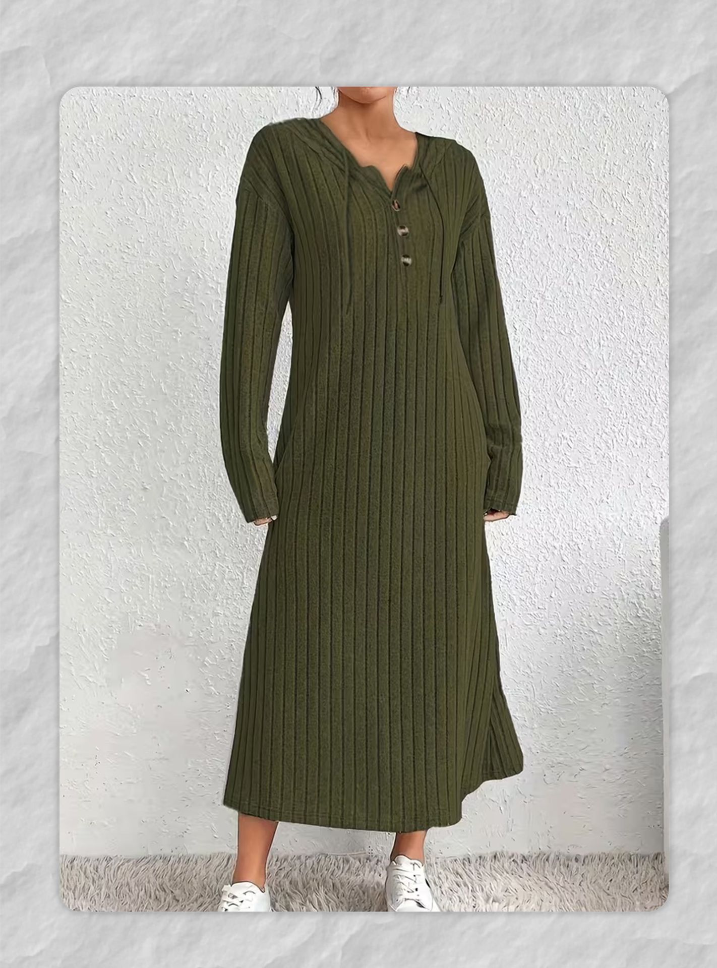 Abito musulmano elegante donna in maglia con cappuccio arabo_voghion.com