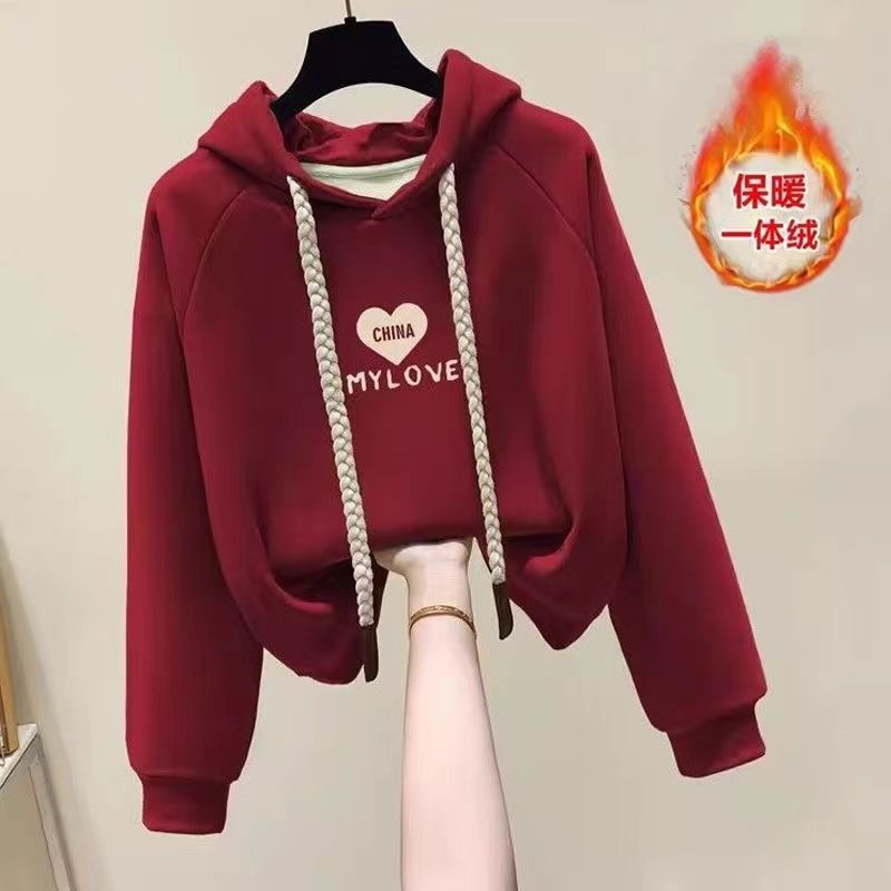 捡漏~尾单剪标专柜撤回 秋冬棉新款加绒卫衣上衣女