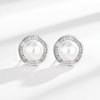 Advanced zirconium, earrings from pearl, European style, suitable for import, high-end, diamond encrusted, light luxury style