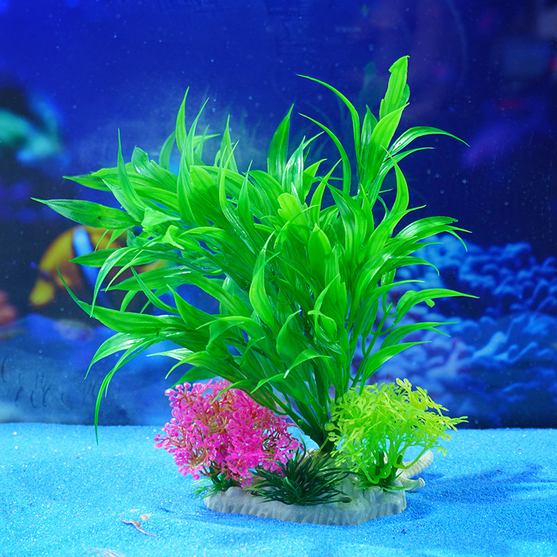 Decoración de mesa de comedor, decoración, agua falsa, césped, pecera, paisajismo, flores de plástico, acuario, fábrica de origen de pajar de simulación