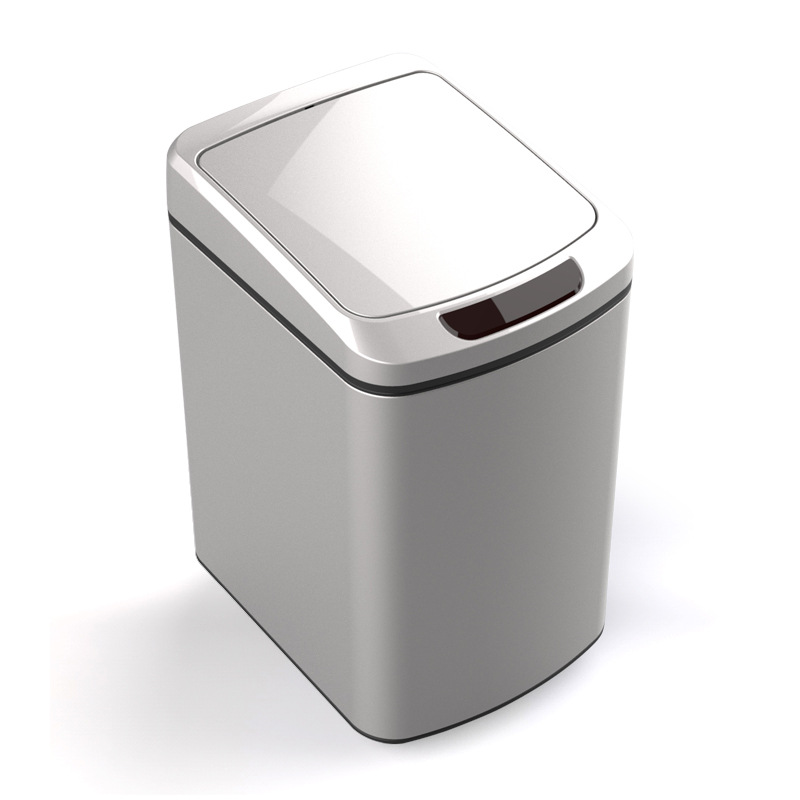 Cubo de basura con sensor inteligente de acero inoxidable 9L/12L, bote de basura automático por infrarrojos de pequeña capacidad para hogar