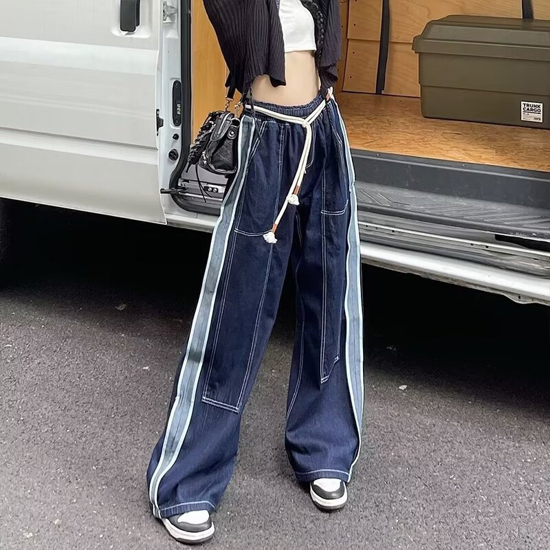 Jeans for Men and Women in Spring, Autumn and Summer New Style Loose Retro Straight Casual Trendy Brand Ins Wide Leg Long Pants Jeans for Men and Women in Spring, Autumn and Summer New Style Loose Retro Straight Casual Trendy Brand Ins Wide Leg Long Pants