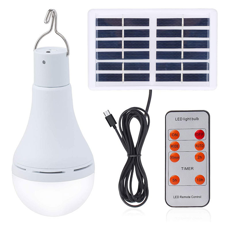 Bubble Bulb LED Solar Lamp Smart Remote Control Home Energy Saving Light Portable Camping Light Power Outage Emergency Light