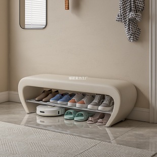 Shoe-Changing Bench for Home Entrance, Light Luxury and High-End Feel, Can Be Used as a Seat or Shoe Cabinet, Integrated Entryway, Bedroom, and Foot of the Bed Bench