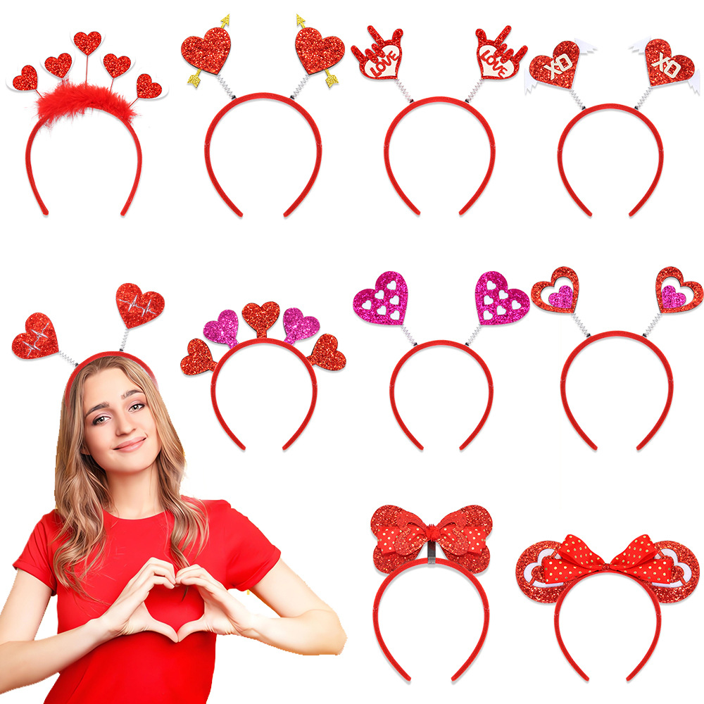 Decoración del día de San Valentín de amor arco de cabello de boda atmósfera de diseño arco de corazón de pareja foto tocado