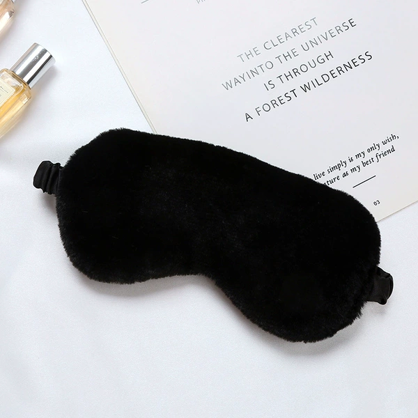 10# black plush eye mask