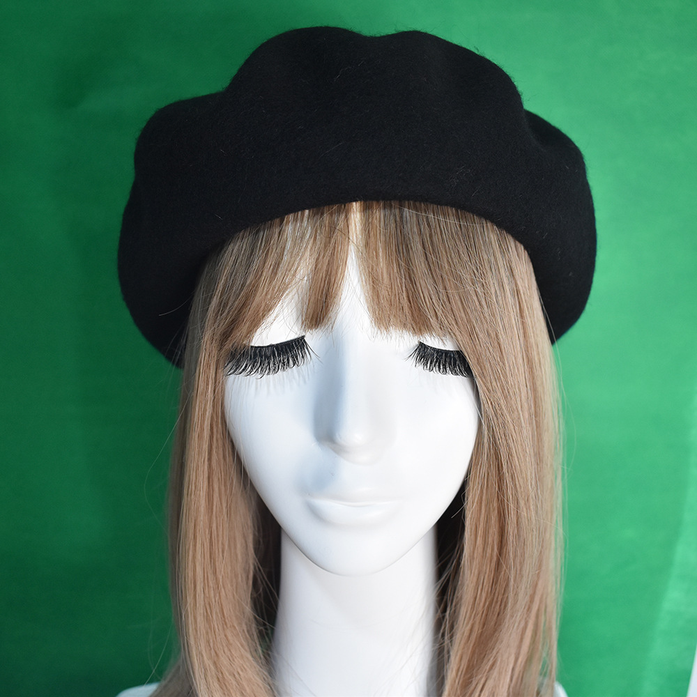 Unisex dam ull premium basker Höst/vinter vintage målarhatt Newsboy hatt rosa_voghion.com