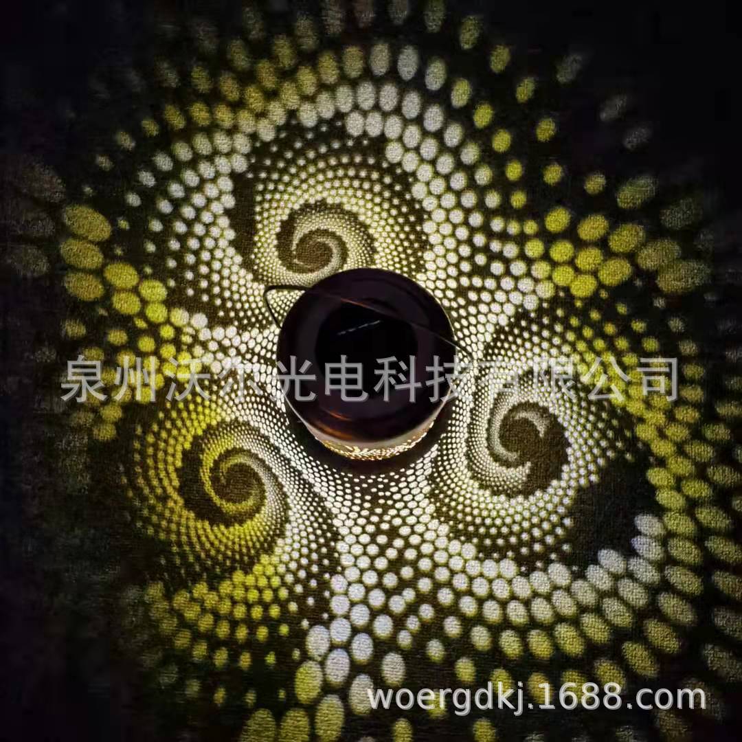 热销 花园太阳能LED镂空螺旋星空复古灯 庭院装饰灯 草坪灯手提灯