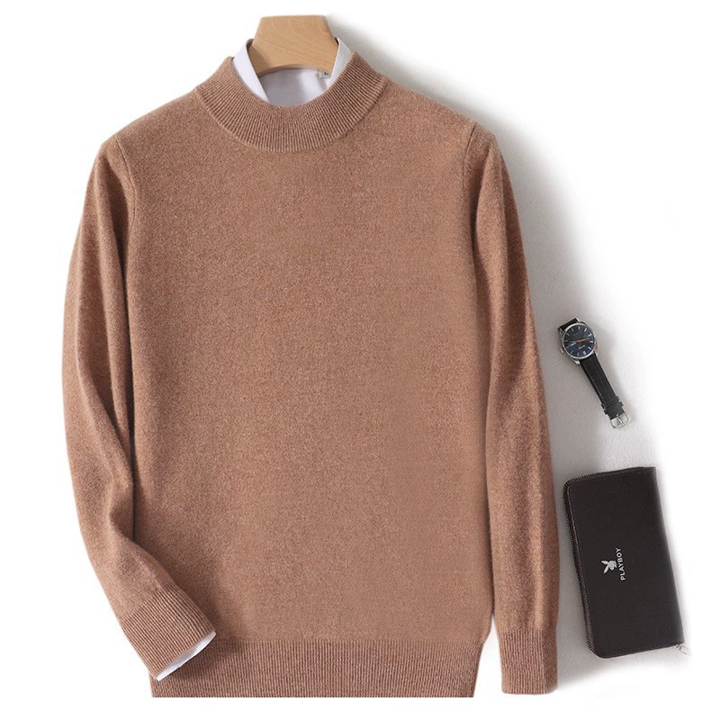 Demi-season woolen elite keep warm knitted sweater for leisure, plus size