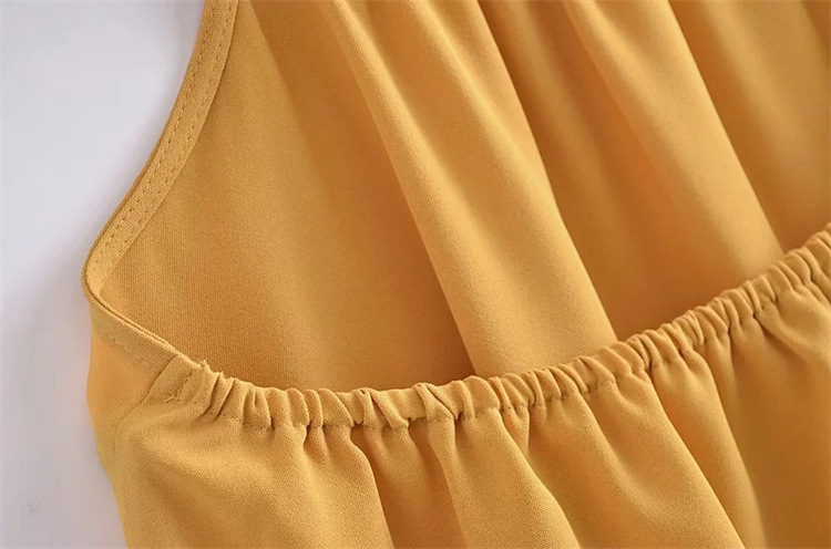 one-word shoulder slim high waist backless puff sleeve solid color dress NSFH130577