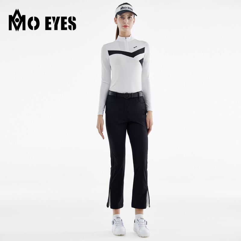 Quần dài thể thao golf nữ Moyes ống đứng có lỗ thoáng khí khóa kéo — M23KUZ005-màu trắng, M23KUZ005-Đen