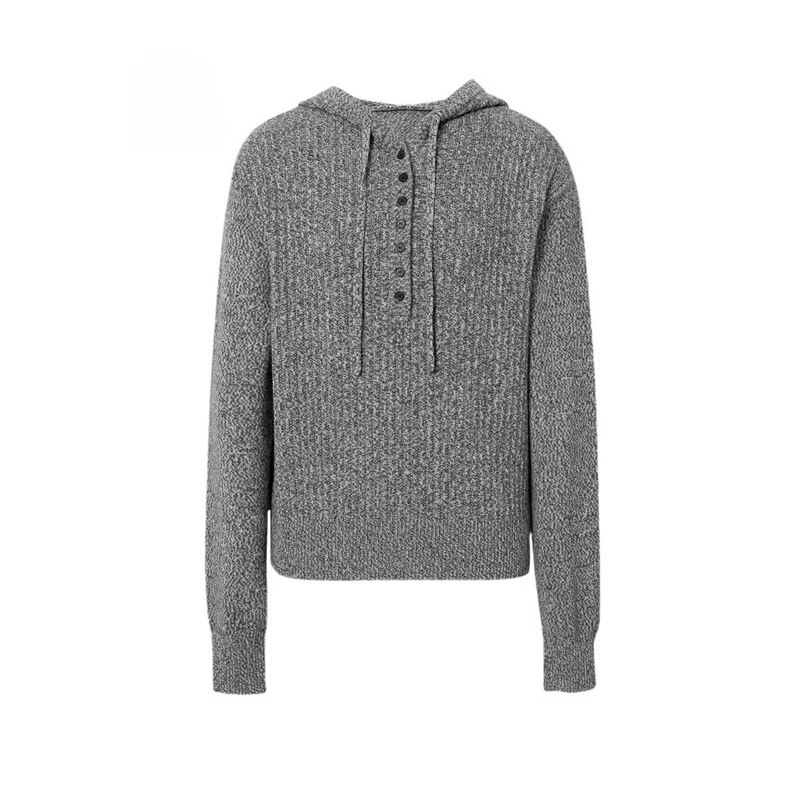 Mm Mai 26 Spring Yarn Blended Hooded Knitwear Women's Versatile Lazy Style Knitwear Top 5H1930771 Mm Mai 26 Spring Yarn Blended Hooded Knitwear Women's Versatile Lazy Style Knitwear Top 5H1930771