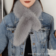 冬季新款保暖仿狐狸毛皮草围巾女气质百搭加厚围脖双面毛显高级感