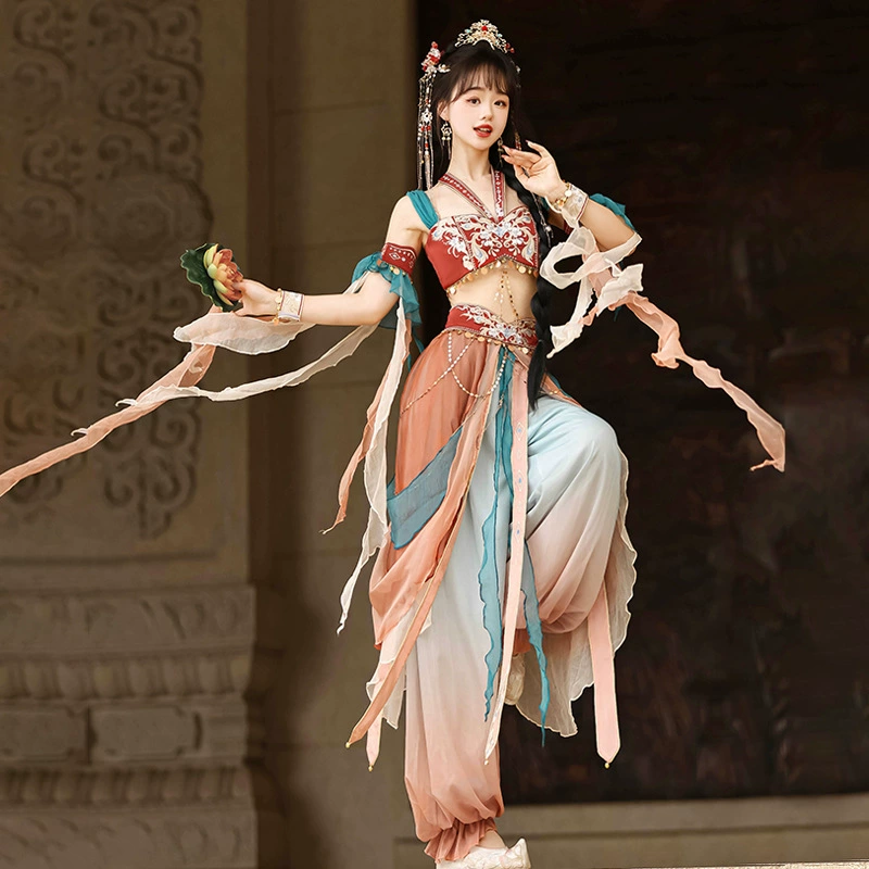 Оригинальный дизайн санскритский китайский стиль женский дуньхуан ветер западный ветер корсет с рукавами ручной рукава брюки-шаровары 9043