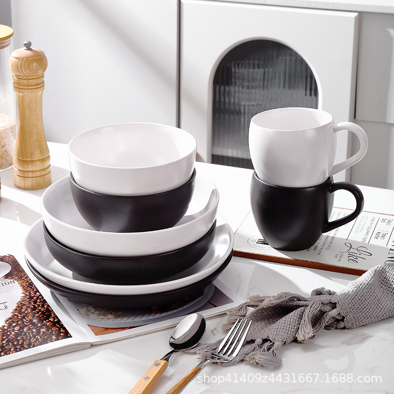 Bowl Mug suit Cross-border Explosive Foreign Trade Nordic in Wind Matte Tableware suit High Sense Household Wholesale Bowl Mug suit Cross-border Explosive Foreign Trade Nordic in Wind Matte Tableware suit High Sense Household Wholesale