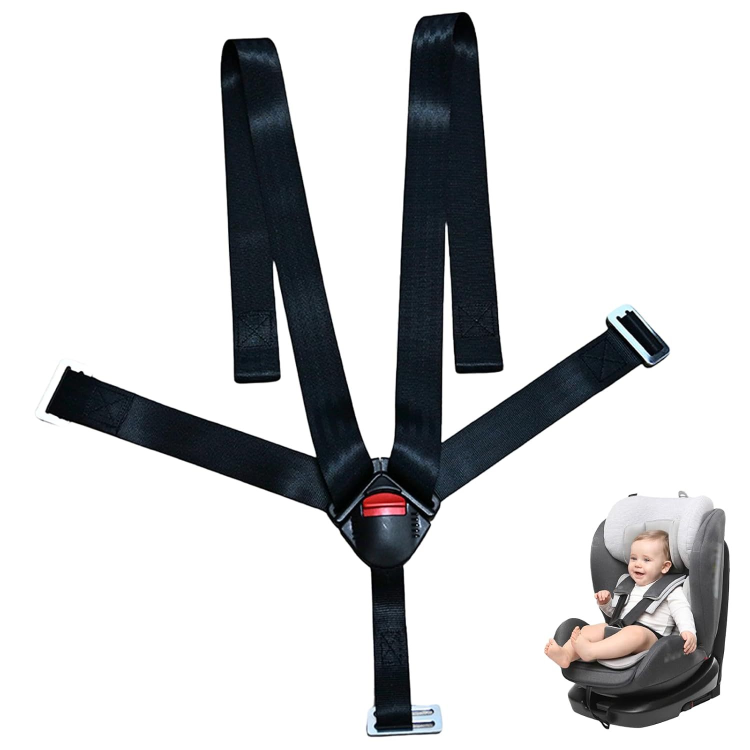 Universal five-point infant car seat safety harness, adjustable shoulder straps, high chair infant chest safety harness, stroller accessories
