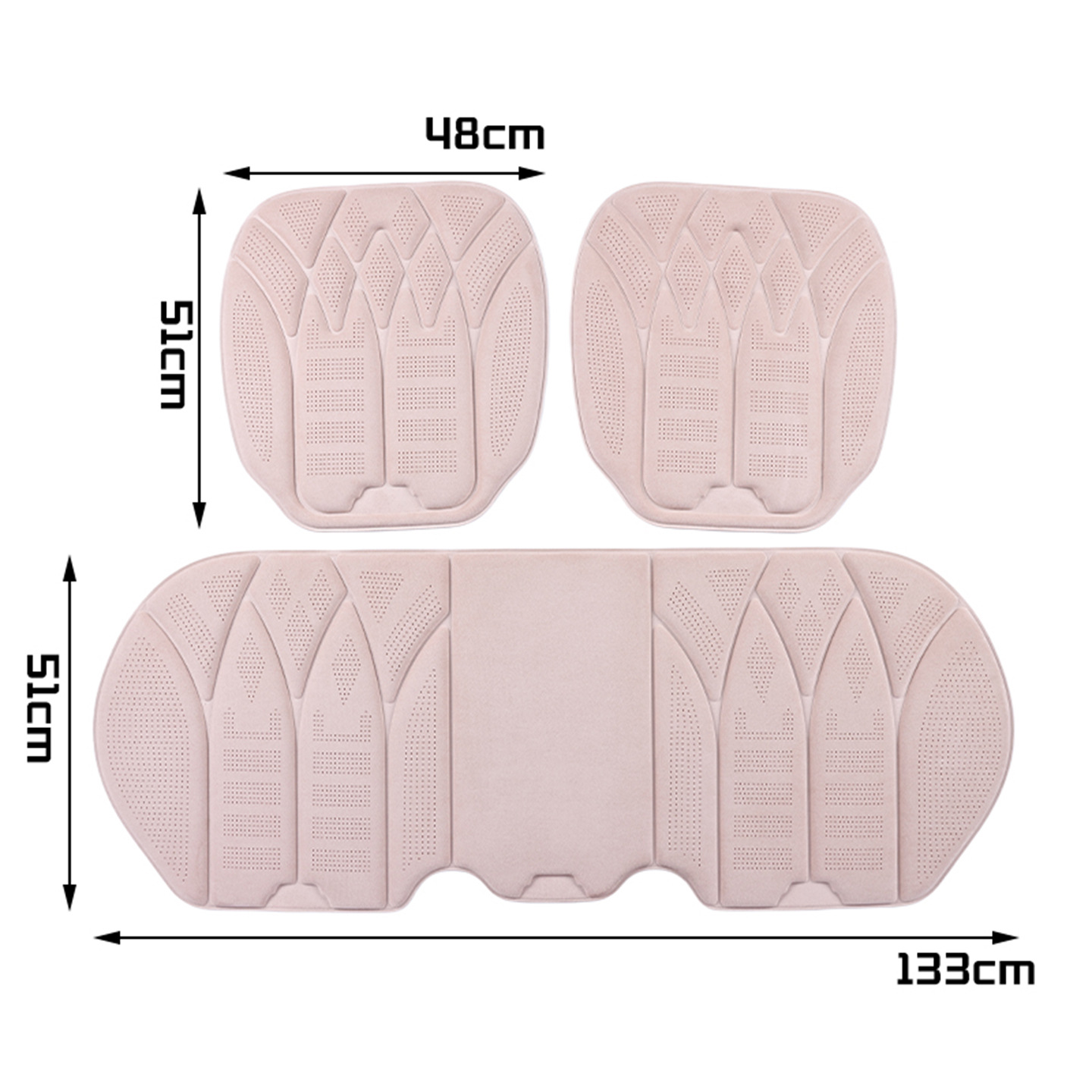 Car seat cushion set for all seasons, made of deer leather velvet and memory foam, breathable and comfortable, with Ramus suede