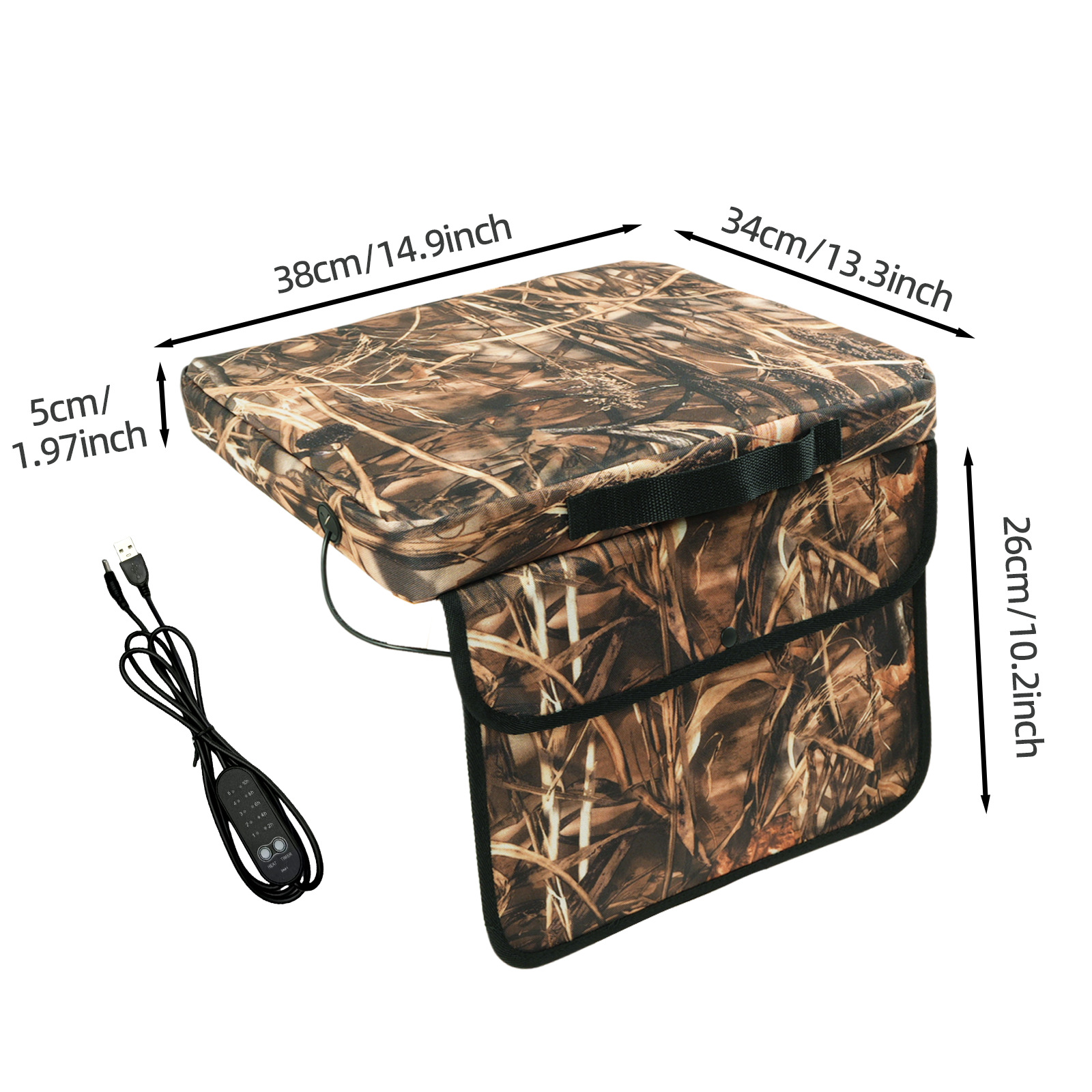 Cojín de asiento con calefacción USB para acampar, uso al aire libre, gradas de estadios, tapete de pesca portátil y grueso. image 3