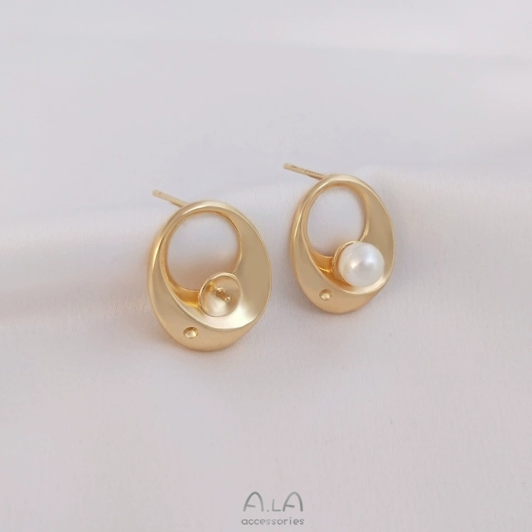 Серебряная игла, серьги из жемчуга ручной работы, образец 925, 14 карат, золотистый оттенок
