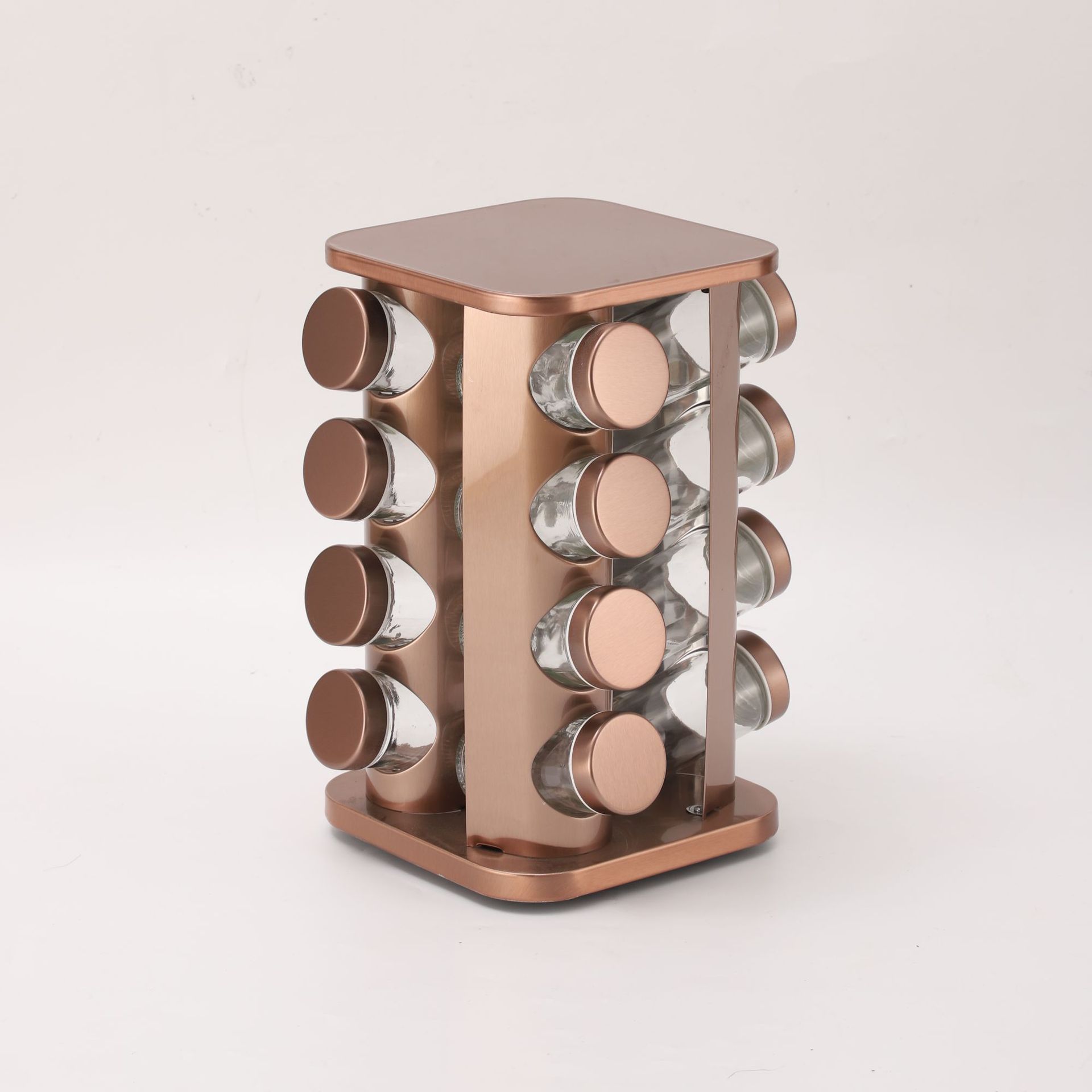 Nuevo redondo cuadrado 12 cabezas estante de condimento almacenar botella de condimento estante de cocina 360 grados estante de condimento giratorio