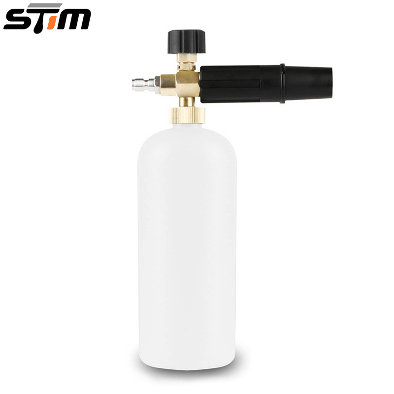 跨境批发高压清洗机配件家用洗车工具水枪雪花1000ml泡沫喷壶PA壶