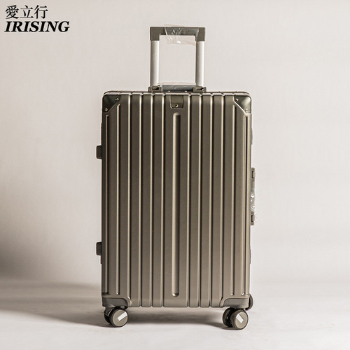 EleganceGo High-End Aluminum Frame Luggage Rolling Suitcase Large Capacity High Aesthetic Travel Case Wedding Celebration Red Leather Suitcase