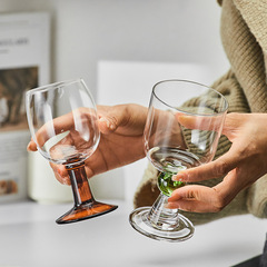 メゾミヤレトロ中古カップカラービーズガラスカップシャンパンカップワイングラス冷たい飲み物ワインカップ