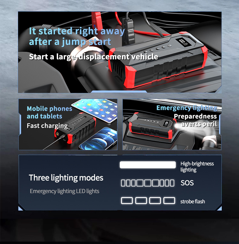 Foreign trade car air pump all-in-one machine emergency start power supply 12 portable car electric car jump starter