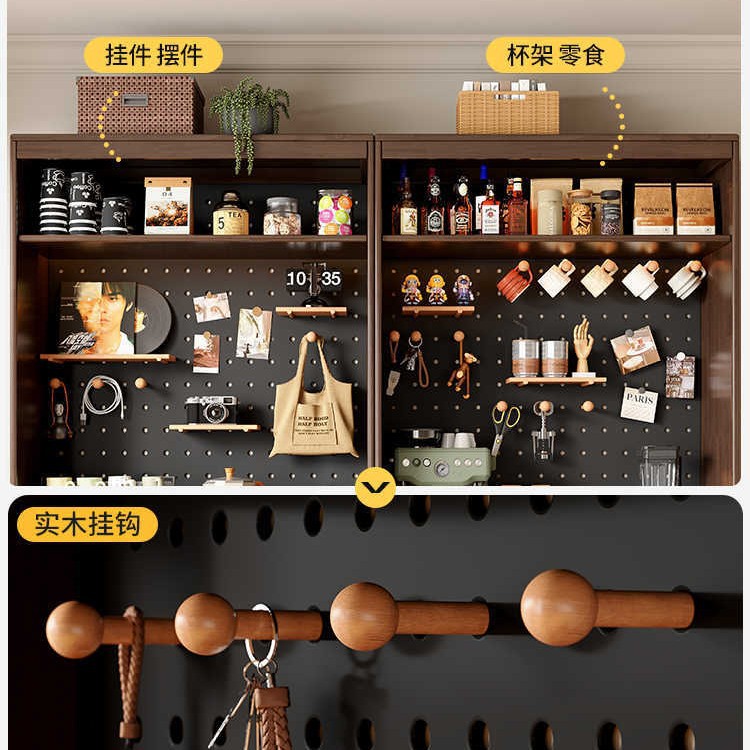 Estantes de madera sólida estantería de almacenamiento de piso para sala de estar integrado toda la pared armario de almacenamiento armario casero de color nuez