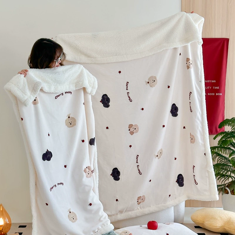Новое Cartoon Milk Velvet Lamb Velvet Blanket Autumn and Winter Thickened Nap Blanket Office Lunch Break Air Conditioning Velvet Blanket Cover