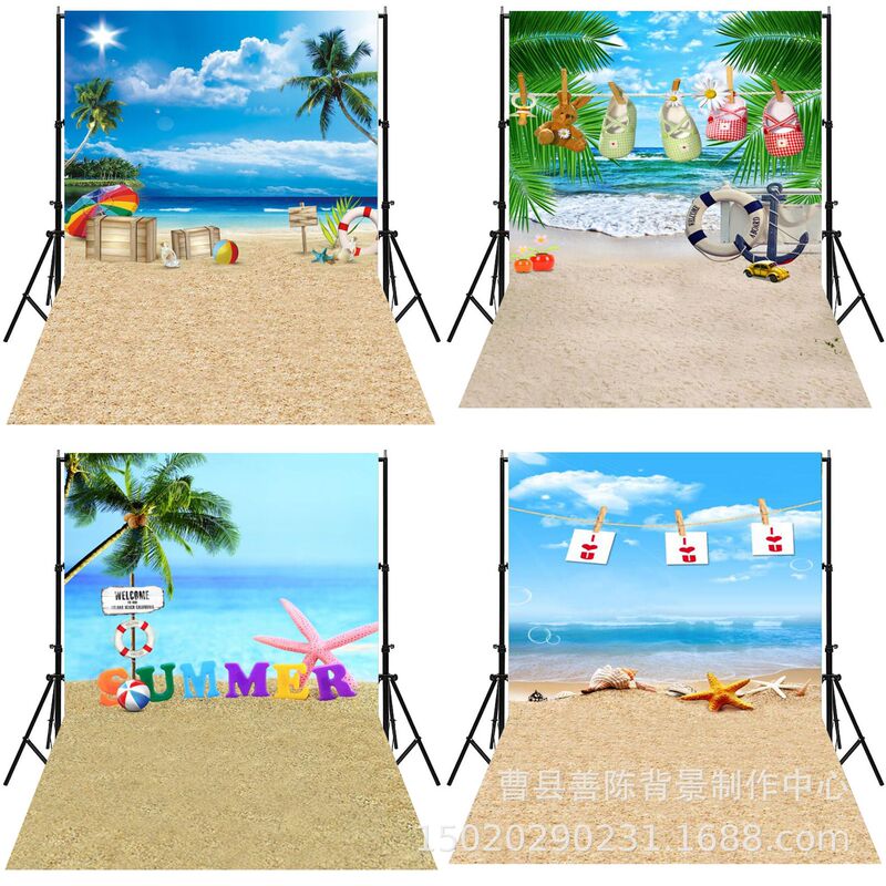 Photo Studio Photography Sea Seaside Simulation 3D Background Cloth Studio Shooting Background Amazon Foreign Trade Export