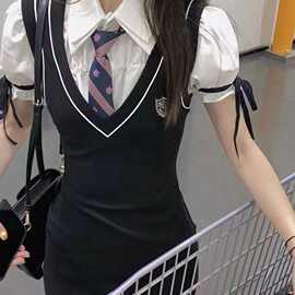 2026夏季连衣裙子女学院风韩版ins甜辣妹气质短裙包臀裙JK制服女