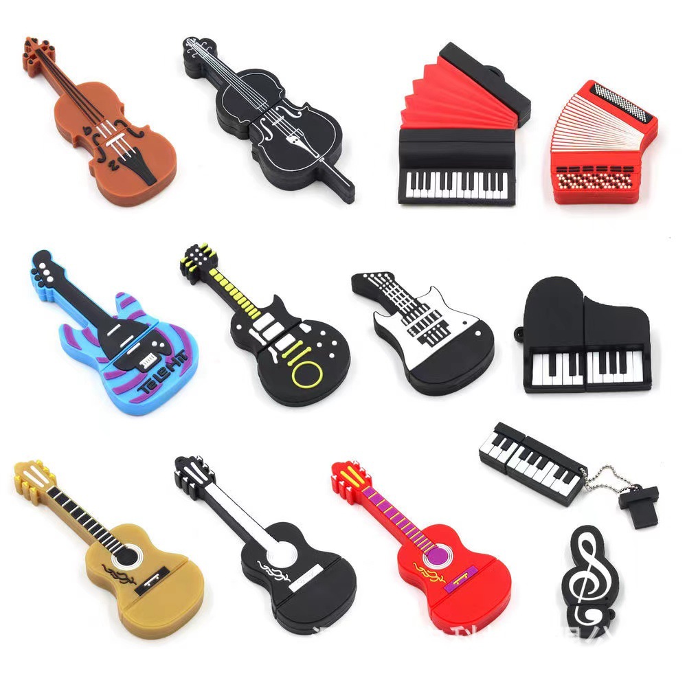 USB flash drive manufacturer supplies PVC cartoon 64GB piano USB flash drive, violin USB flash drive | Gift USB flash drives 512GB, 1TB, 2TB
